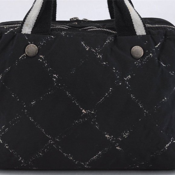 CHANEL Travel Line Hand Boston Bag Nylon Black - Picture 3 of 11